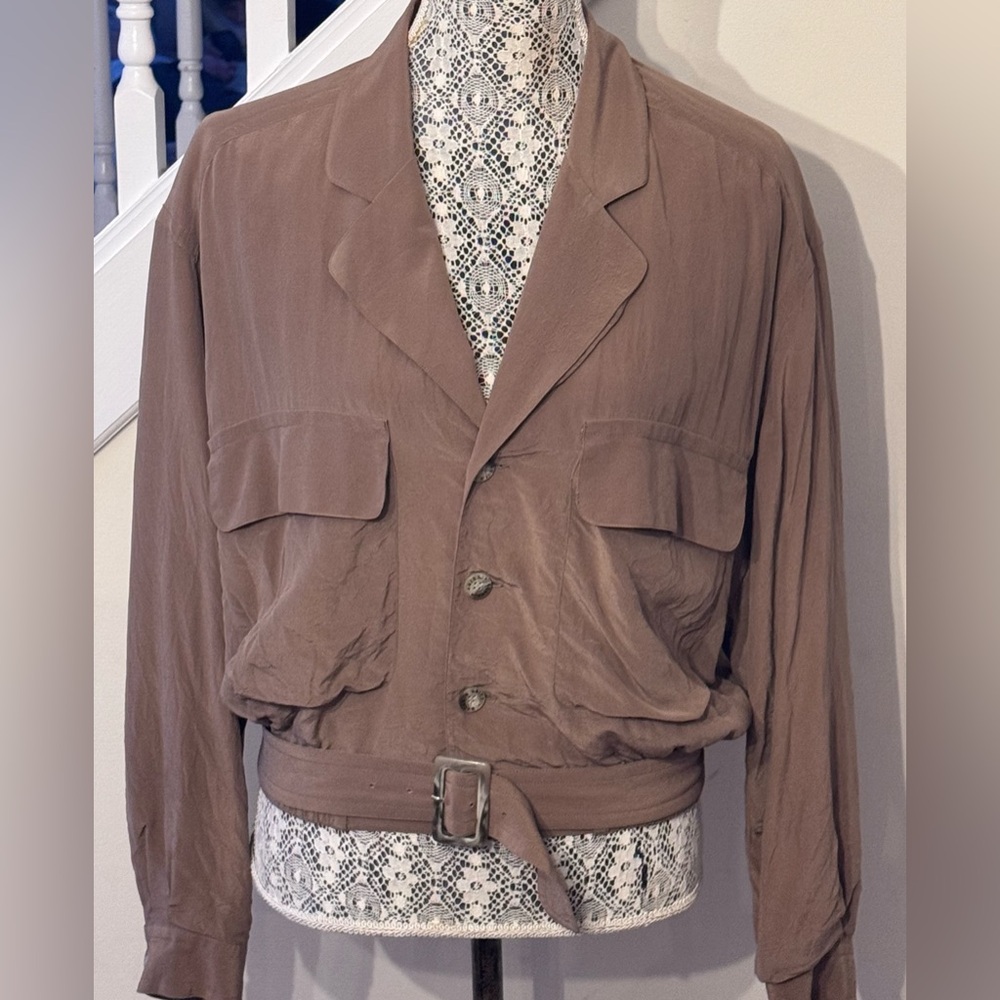 Krass kross vintage jacket! Silk jacket like new! Tan womens jacket. - Picture 2 of 7